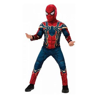 Iron Spiderman Deluxe - Lapset - Sis. Naamio + puku - Keskipitkä - 115-125 cm