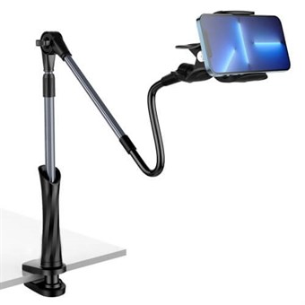 Vakaa hanhenkaula-puhelinteline: 360° kääntyvä - 110 cm - musta/tummanharmaa 