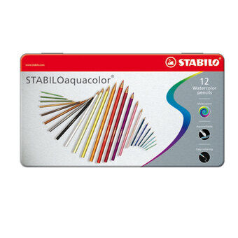 Stabilo aquacolor metallilaatikko, 12 kpl.