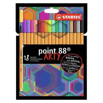 STABILO Point 88 ARTY Fineliners, 18 kpl.
