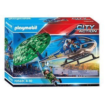 Playmobil City Action Poliisihelikopteri - Laskuvarjolla varustettu takaovi
