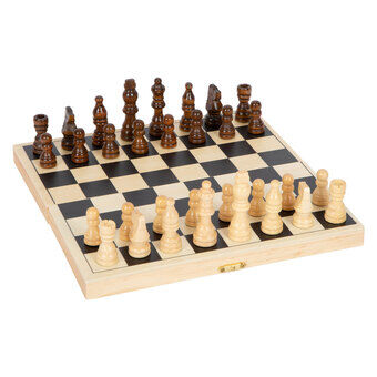 Pieni jalka - puinen shakkisetti