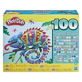 Play-Doh wow 100 yhdistelmämusta pakkaus, 100 purkkia