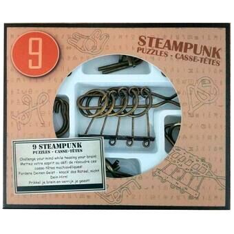 Steampunk-aivopalapeli ruskea, 9 kpl.