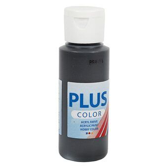 Plus Color -akryylimaali, musta, 60 ml