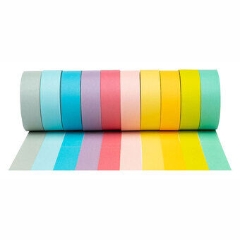 Värit - washi teippi pastellivärit, sarja 10 kpl