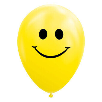 Ilmapalloja hymyilee keltainen, 30cm, 8 kpl.