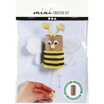 Minikokoinen luovuuspakkaus - WC-paperista roikkuva mehiläinen