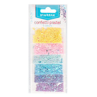Glitter-konfetti pastelli 2g, 6 väriä