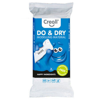 Creall Do&Dry -muovailumassa, säilytysvapaa, valkoinen, 1000 grammaa.