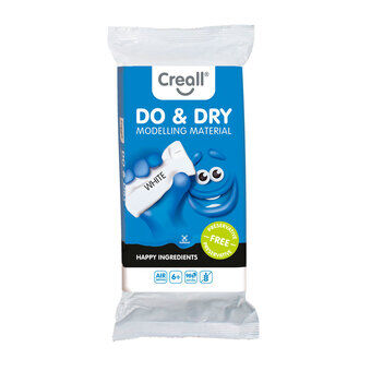 Creall Do&Dry -muovailusavi, säilyvä ilman kuivumista, valkoinen, 500 grammaa.