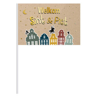 Heiluva lippu \'Tervetuloa Sint & Piet\', 30x20cm