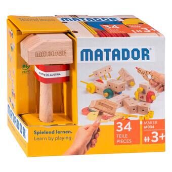 Matador maker m034 rakennussarja puuta, 34 kpl.