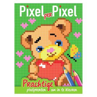 Pixel värityskirja pieni karhu