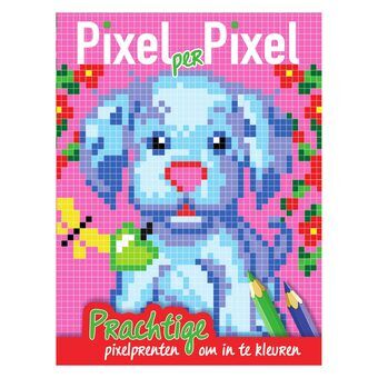 Pixel värityskirja pieni koira