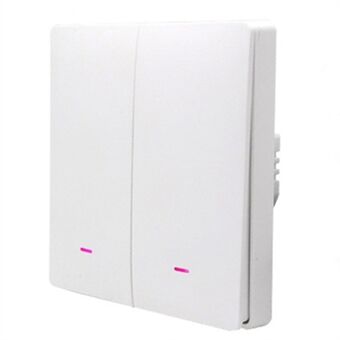 2-Gang Smart WiFi Switch Light Zero Fire Version Neutraali Wire Fire Wire vaaditaan ääniohjauksen seinäkytkinohjain, EU-pistoke