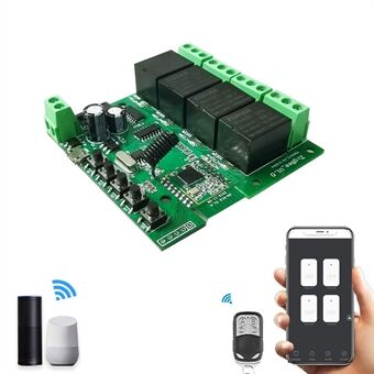 ZB- DIY-S04 Smart WiFi-kytkin langaton relemoduuli, sisäänsyöttö, itselukittuva 4-osainen eWelink APP -kaukosäädin
