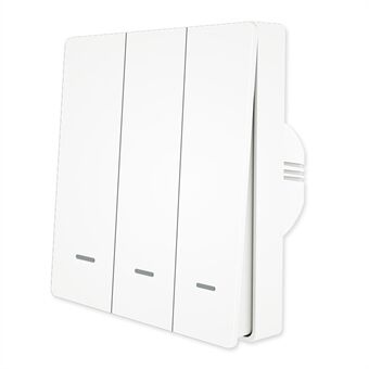 ZigBee Wireless Button Button Timer Function Smart Wall Switch Panel Tuya APP Kaukosäädin Ääniohjaus - 3 Gang / White