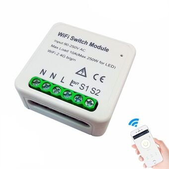 Ty-MIMI-S01 DIY WiFi Smart Light Switch Rele Module APP Kaukosäädin Työskentele Alexa Echo Google Homen kanssa