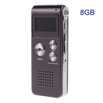 SK-012 Kannettava ladattava 8GB digitaalinen äänitallennin MP3-soitin Tuki U-levy