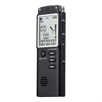 T60 32GB kohinanvaimennus Digitaalinen ääniaktivoitu ääninauhuri MP3-soitin 1536Kbps HD-nauhoitus Kaksoiskondensaattorimikrofoni WAV-MP3-soittimella Puhelintallennus kokousluennon haastatteluluokka - musta