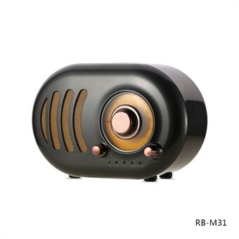 REMAX M31 Langaton Kaiutin Retro Bluetooth Kaiutin HiFi Ääni 3D Musiikki Outdoor - Musta