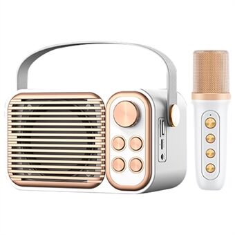 YS104 monitoiminen Bluetooth kannettava minikaiutin karaokekoneen langaton mikrofoni tukee Bluetooth / USB / TF-korttia kotibileisiin