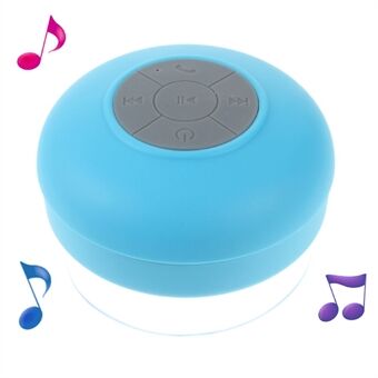 Mini Kannettava vedenpitävä Bluetooth-kaiutin, jossa imukuppi + säätimet ja mikrofoni