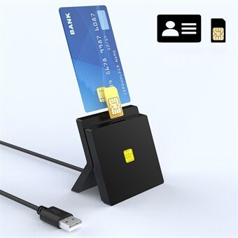 ROCKETEK CR319 USB 2.0 SIM Smart Card Reader Pankkikortin CAC ID SIM -kortinlukijaadapteri Windows Mac PC:lle