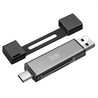 KAWAU C350TDUO USB3.0+C-tyypin kortinlukija Kannettava matkapuhelin OTG-kortinlukija Tuki SD/TF-kortinlukija