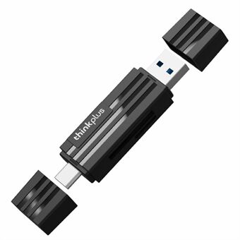 LENOVO Thinkplus TC101 2-in-1 Design USB 3.0+ Type C Kannettava kortinlukija SD TF MicroSD:lle Yhteensopiva tietokoneen / kannettavan tietokoneen / Smart / tabletin kanssa