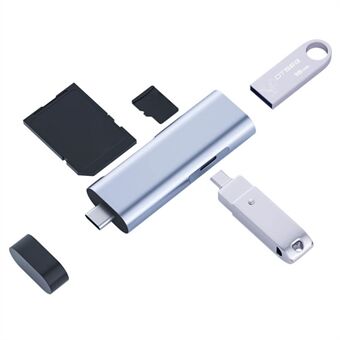 Monitoiminen Type-C-kortinlukija USB-C OTG Kannettava muistikortinlukija matkapuhelimiin, tietokoneisiin