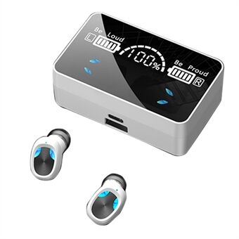 X3 TWS Bluetooth 5.1 Mini Wireless Touch -kuulokkeet vedenpitävät urheilustereomusiikkipuhelukuulokkeet peilipinnalla LED-näytön latauskotelo