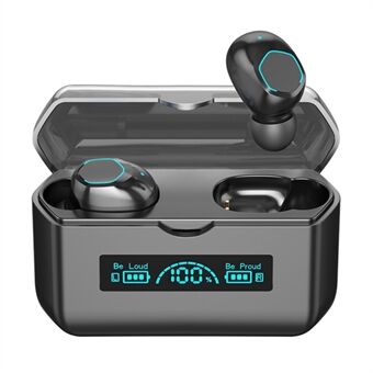 M19 Wireless TWS -nappikuulokkeet Mini Sports Bluetooth 5.2 -kuulokkeet digitaalisella näytöllä Stereo Binaural In-Ear -kuulokkeet ja latauskotelon tuki Power Bank -toiminnolla