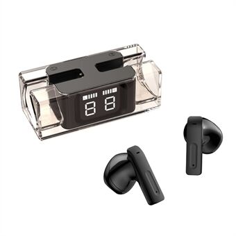 E90 läpinäkyvä muotoilu TWS langaton Bluetooth 5.3 kuuloke digitaalinen näyttö stereomusiikki kosketuskuuloke