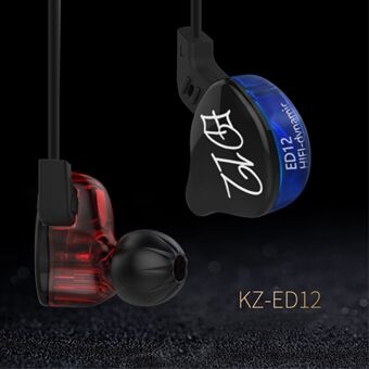 KZ-ED12 3,5 mm In-Ear nappikuulokkeet melua vaimentavat HIFI-kuulokkeet (ilman mikrofonia)