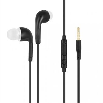 3,5 mm:n langalliset kuulokekorvakuulokkeet mikrofonilla ja linjasisääntulolla Samsung Xiaomi Huaweille - musta