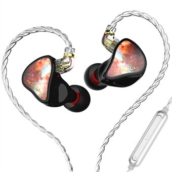 CVJ 3,5 mm In-Ear Resin-kuulokemikrofonikaapelilla Vaihdettava langallinen liikkuva kela HiFi-kuulokkeet