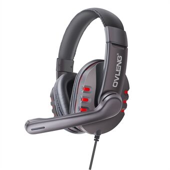 OVLENG Q7 Over-Ear HiFi Sound Gaming Headset Äänenvoimakkuus Säädettävä Toiminto USB-kaapeli Langalliset kuulokkeet E-Sports-kuulokkeet mikrofonilla