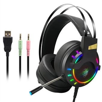 K3 RGB pelikuulokkeet E-Sports Stereo Sound 3,5 mm langalliset kuulokkeet mikrofonilla kannettaville ja tietokoneille