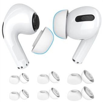 AHASTYLE WG86 6 paria kuulokekorvakkeita Apple AirPods Pro 2:lle / AirPods Pro In-Ear silikonikorvakuulokkeille Pehmeän suojan vaihto, koko: S+M+L