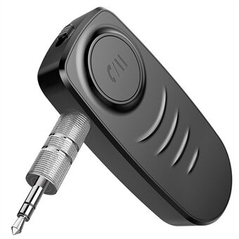 J19 3,5 mm liitin AUX MP3 musiikki Bluetooth 5.0 vastaanotin autosarja mikrofoni handsfree langaton sovitin kaiutin kuuloke äänen lähetin - musta