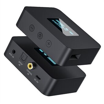 Häviötön aptXLLAUX optinen kuitu koaksiaalinen Bluetooth 5.0 -äänilähetin näytön näytöllä