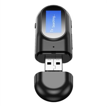 T17 2-in-1 USB LCD-näyttö Bluetooth 5.0 -äänivastaanotin lähetin 3,5 mm Aux stereomusiikki langaton sovitin