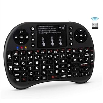 RII i8+ 2.4G+Bluetooth Dual Mode Mini Wireless Keyboard Touch Pad Mouse Combo Android TV Box PC Kannettavalle