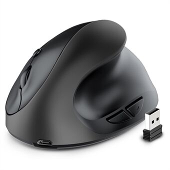 E11 2.4G Vertical Ergonomic Mouse Portable Wireless Mouse with 6 Keys/3 Adjustable DPI (Rechargeable Version)