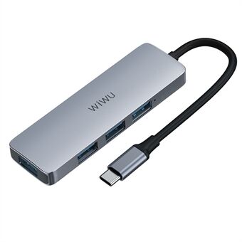 WIWU A440 Pro 4-in-1 USB-C-sovitinkeskitin 4xUSB 3.0 -porttiin MacBook MateBook Type-C -kannettavalle
