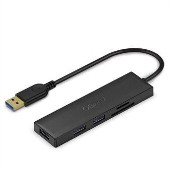 QGEEM QG-UH05-2A 5 in 1 USB 3.0 -keskitin Monitoiminen USB A -telakointiasema Ultra Slim -keskitin Yhteensopiva SD-/TF-korttipaikan / 3 USB 3.0 -liittimen kanssa