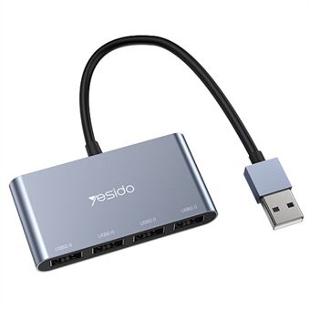 YESIDO HB12 0,15 m 4-porttinen USB 2.0 -keskittimen USB-sovittimen telakointiasema tiedonsiirtoon ja virranlataukseen