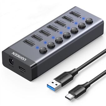 UGREEN CM481 USB 3.0 -jakajatelakointiasema 7-porttinen USB-keskittimen sovitin jatkojohdolla (CN-liitin)